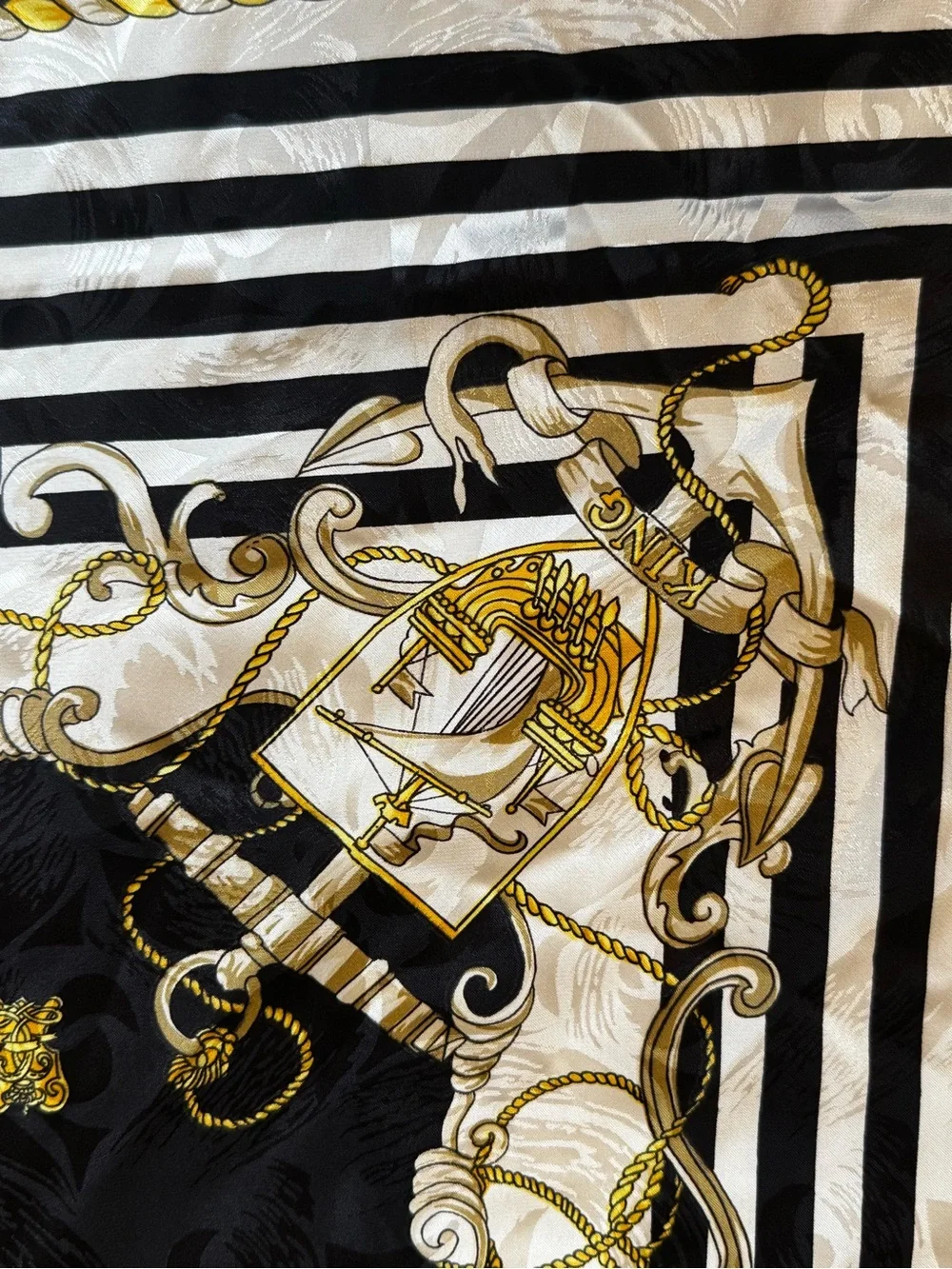 Black & Gold Silk Scarf